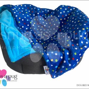 Multi-Coloured Spots Velboa Pet Blanket (Blue)